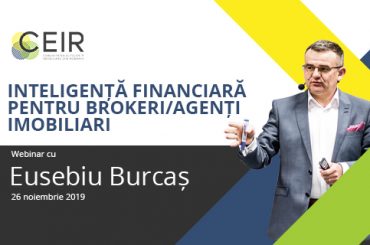 Eusebiu Burcaș: „Inteligența financiară pentru brokeri/agenți imobiliari” – 26 noiembrie 2019